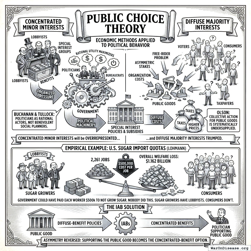 100 people who each lose a million dollars will fight harder than 100 million people who each lose a dollar. This is why your government works for 100 people.